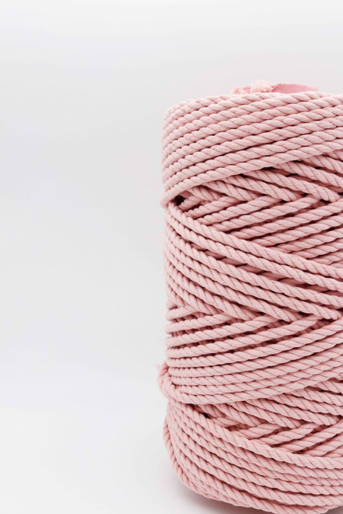 Macrame Cord, 5mm, Recycled Cotton, Ballet, 190m