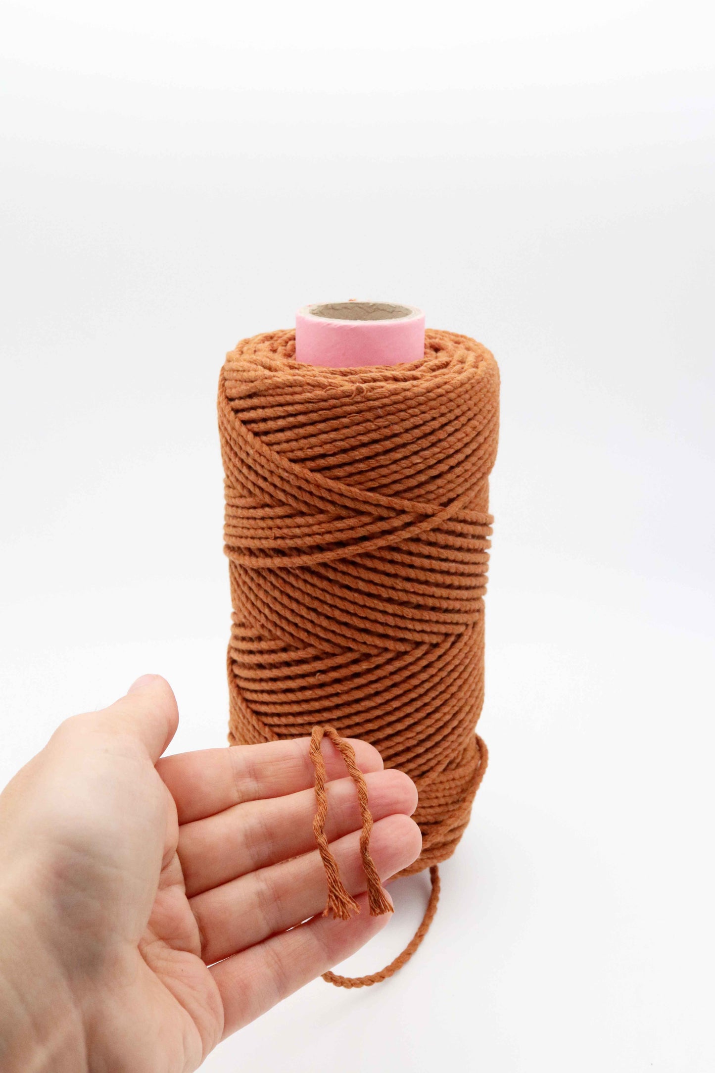 Macrame Cord, Recycled Cotton, 3mm, Copper, 150m