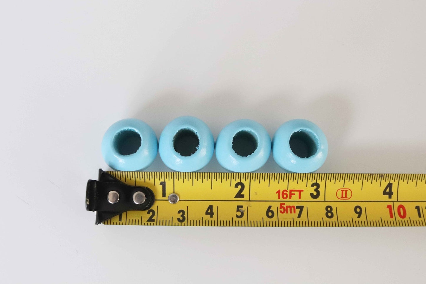 Large Beads for Macrame, Sky Blue, Wooden 12mm bead, 10mm large hole