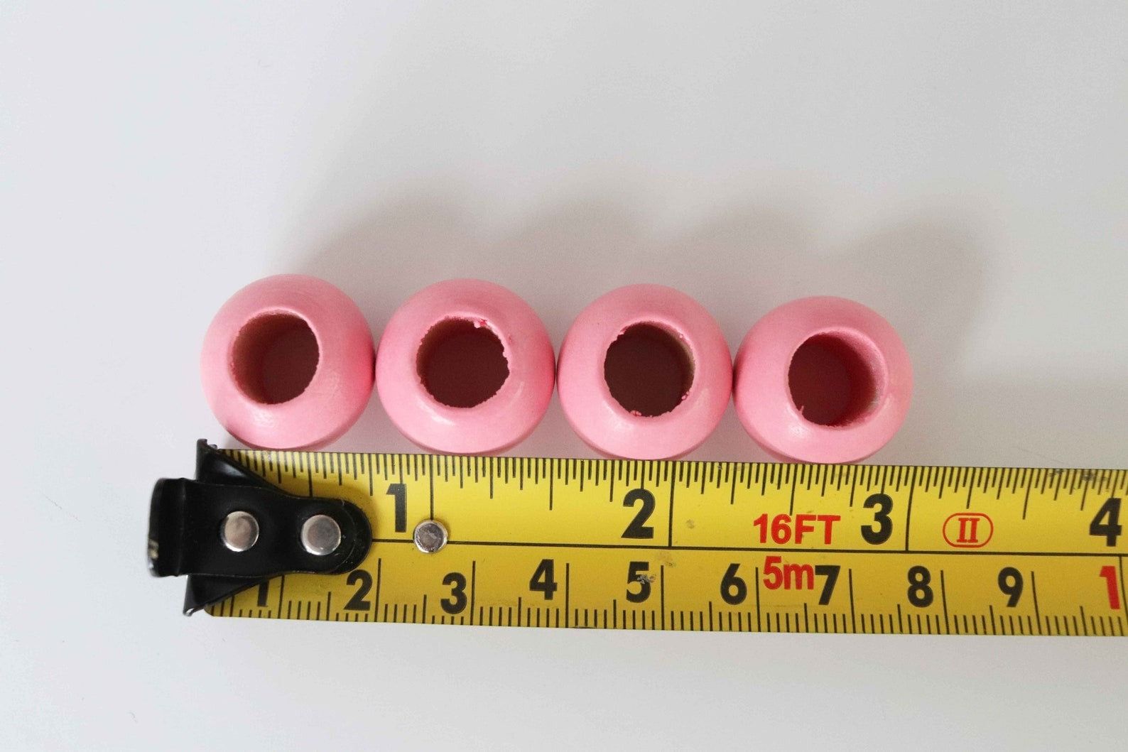 macrame large hole beads with a tape measure