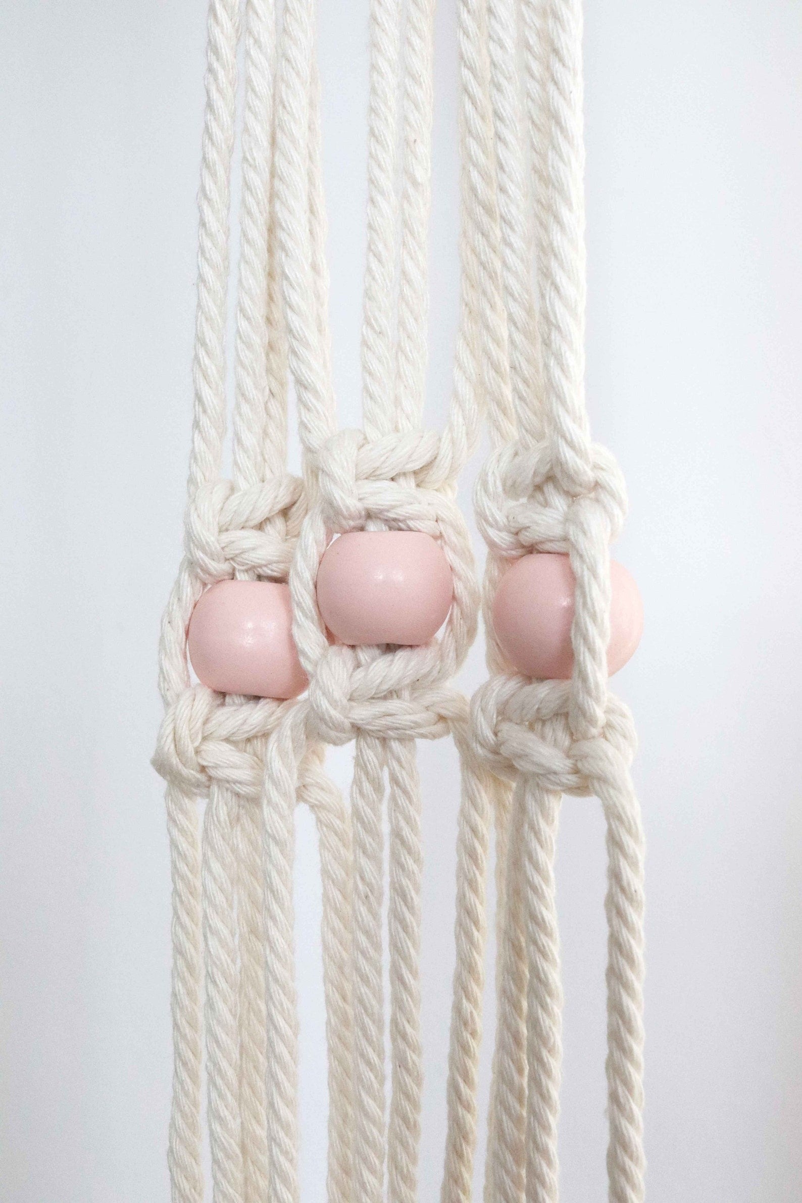 large hole beads for macrame in cotton rope 