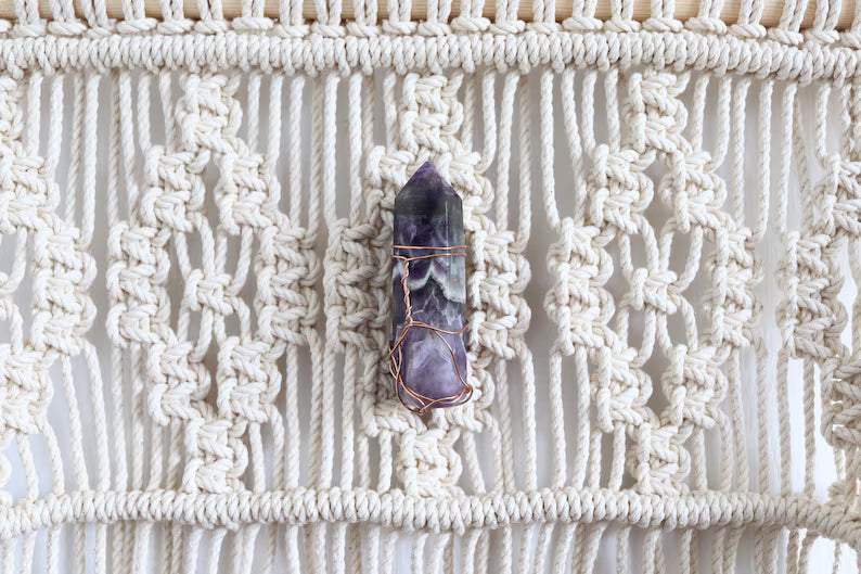 Crystal Drum Wall Mount - Macrame Hanger for Handpan & Hand Drum