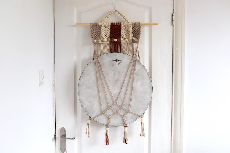 Macrame Handpan Hanger & Drum Wall Mount: 'Penta'
