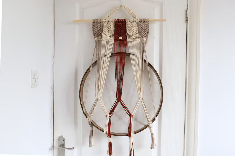 Macrame Handpan Hanger & Drum Wall Mount: 'Penta'